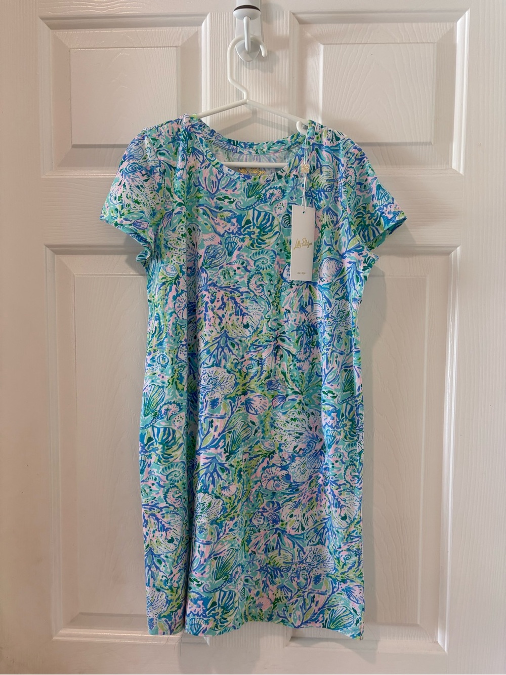 Lilly Pulitzer Girls' Mini Cody Dress in Surf Blue Soleil It On Me print